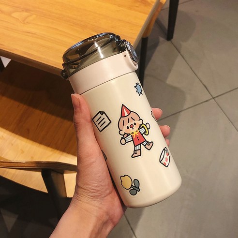 smy간단한 예술적 보온병 여성 하라주쿠 스타일 컵 학생 귀여운 패션 모리 스타일 소녀 컵, 색깔2, 하나