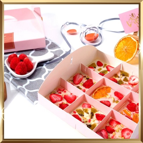 수제 딸기 바크 초콜릿 만들기 세트 DIY 재료 키트 발렌타인데이 선물용 건조과일칩, 1개