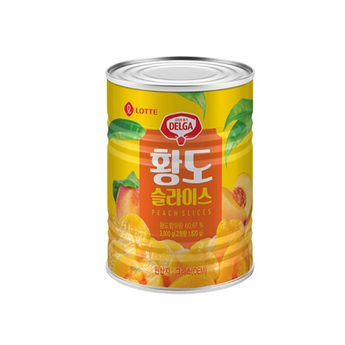 롯데 델가 황도 410g 24캔, 8개