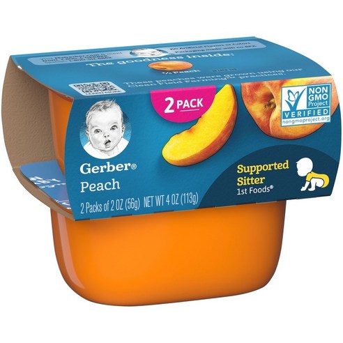 거버 어린이 액상 식품 56g 2개입, 복숭아(Peach), 1개