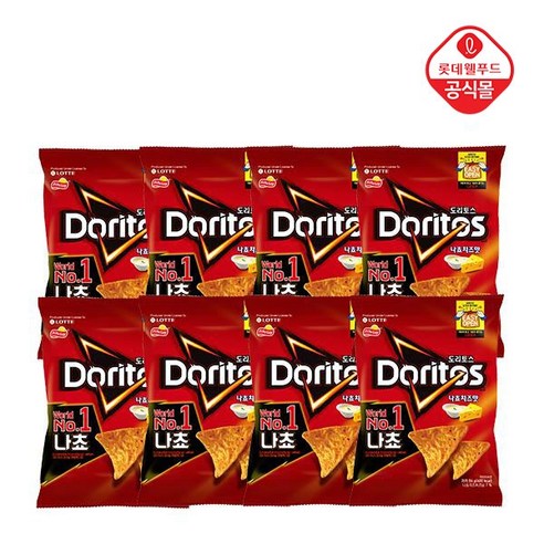 롯데제과 도리토스 나쵸치즈84gx8봉, 상세페이지참조, 84g, 8개