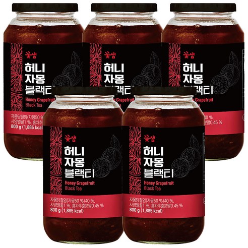 꽃샘 허니 자몽블랙티, 800g, 5개