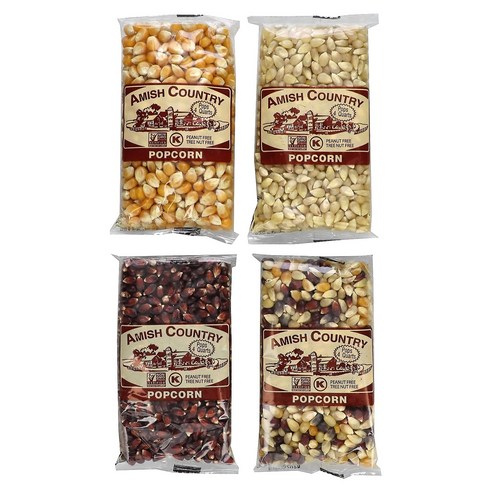 Amish Country Popcorn 팝콘 버라이어티 세트 4팩 각 113g4oz, 4 개, 1개