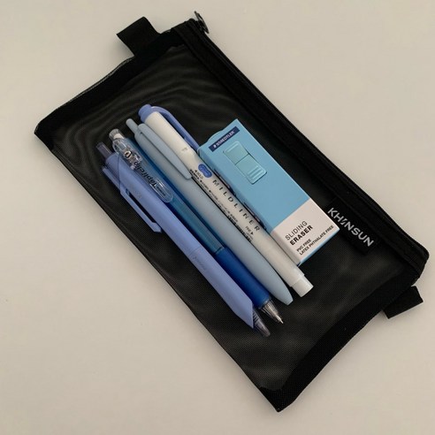 신학기 스테디셀러 지우개 형광펜 샤프 볼펜 문구세트 파스텔톤 필통 올인원 핑크 블루 화이트 그레이 그린 네이비 선물 세트, blue, 1개