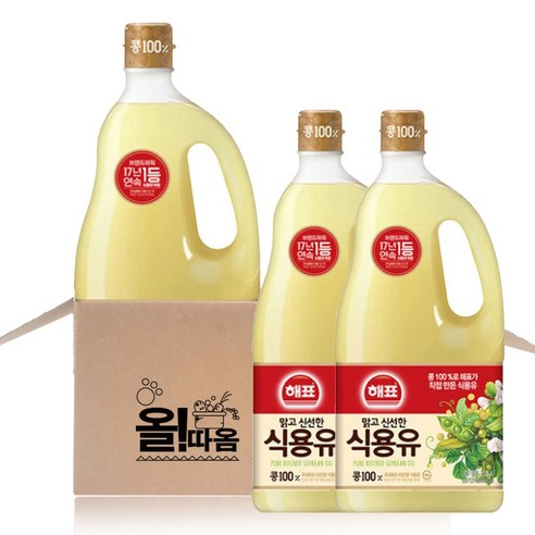 해표 식용유, 1.8L, 3개