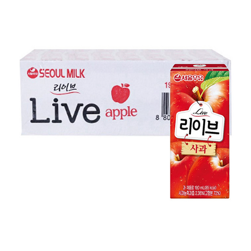 서울우유 리이브 사과 주스, 190ml, 24개 롯데망고쥬스