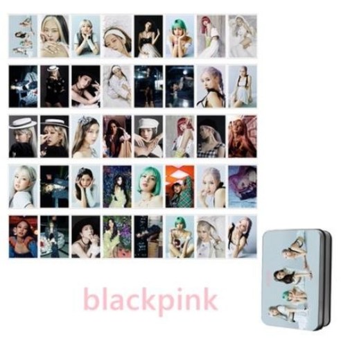 블랙핑크 엘범 포스터 지수 제니 로제 리사 포토카드 40장+틴케이스 10종 세트 모음, 단체A