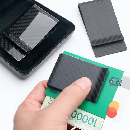 머니클립 추천 상품(모노카본)리얼 카본 머니클립 심플 유니크한 남자 카드지갑 현금 골프머니클립 제품 사진
