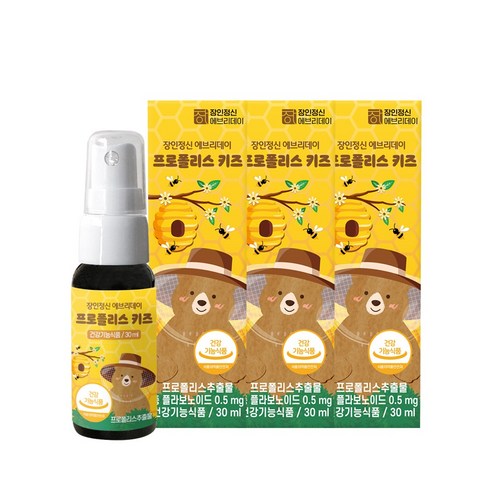 장인정신에브리데이 프로폴리스 키즈 영양제, 30ml, 3개