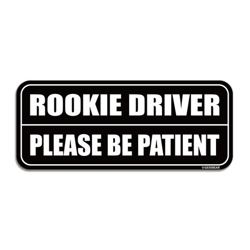긱베어 루키드라이버 차량용 자석 마그넷 ROOKIE DRIVER 뉴드라이버 초보운전 NEW DRIVER, 블랙, 1개