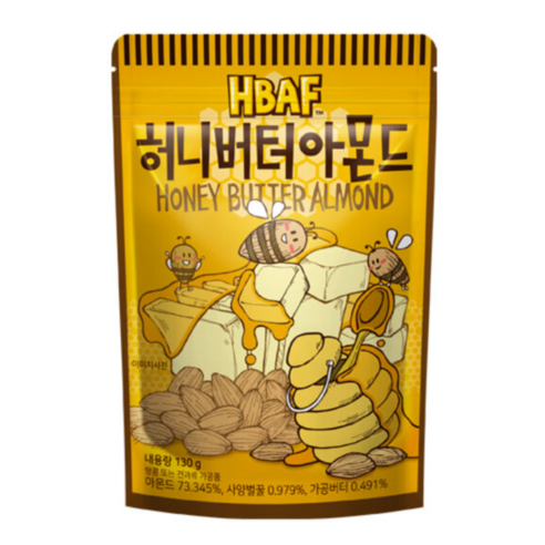 HBAF 허니버터 아몬드, 130g, 20개