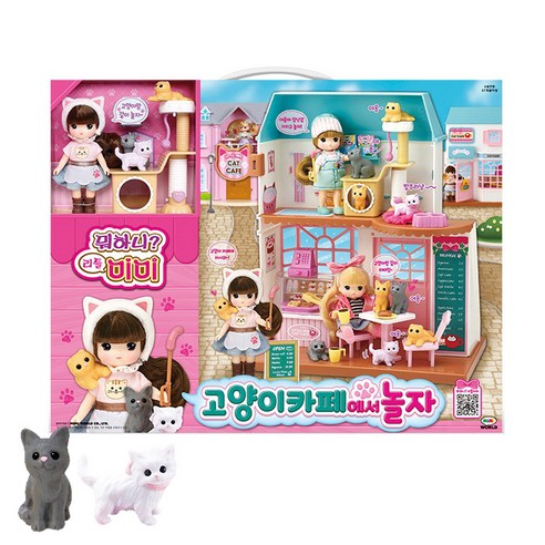 미미월드 뭐하니 리틀미미 고양이 카페에서 놀자 인형집, 혼합 색상