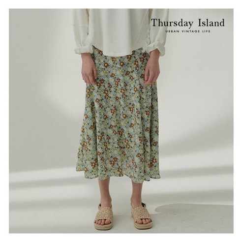 써스데이아일랜드 Thursday Island 여성 플라워 프린트 머메이드 스커트(T212MSK135W)