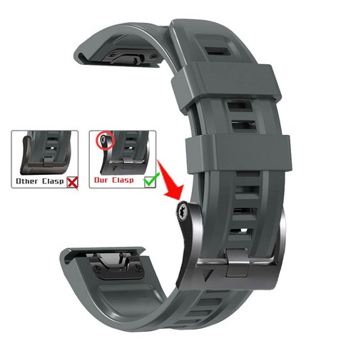 때문에 Garmin Fenix 6X 6Pro 5 5X Plus 스트랩 Quick Fit 22mm 26mm 고품질 실리콘 손목대 가민 시계대, #8