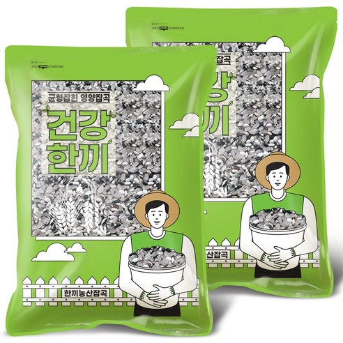 한끼농산 국산 흑백미, 2kg, 2개