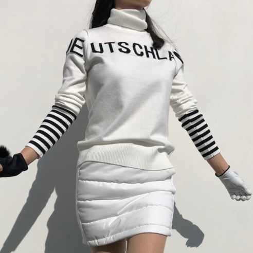 겨울 골프의 필수 아이템: 도톰한 목폴라 골프 니트