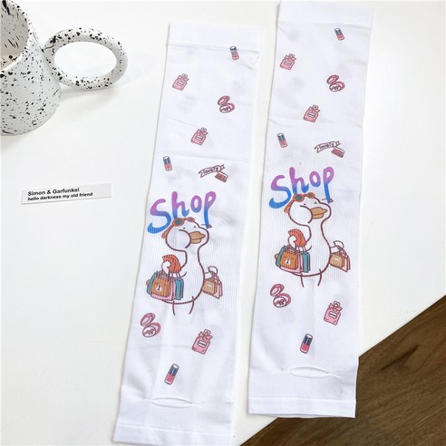 DFMEI 소매커버 과일캐릭터 선 글러브녀 얇은 아웃도어 쿨링 슬리브, DFMEI 심리스 - shoping오리
