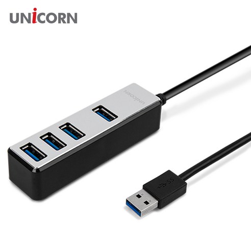 [유니콘]4포트 무전원 USB3.1허브 메탈소재 1.8M케이블 LH-4500A, 1개