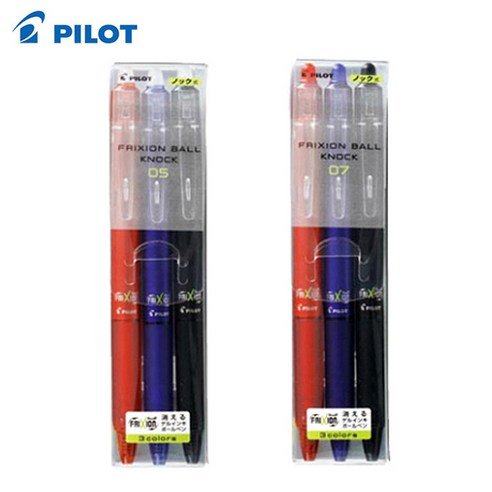 PILOT FRXION 파이롯트 프릭션 노크 3색세트, 0.5mm, 1개