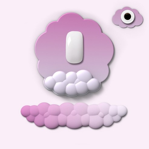 구름팜레스트 키보드손목받침대 마우스패드 손목쿠션, 핑크선셋, 1개