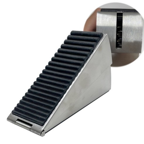 높이조절 가능한 스텐 스프링 도어스토퍼 – 출입문 하부 홀더 및 고정용 고임목 버팀목 스톱퍼 (말굽형) 1개