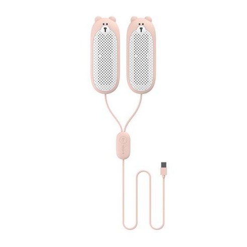 장마철 신발 건조기 탈취 스마트 기 휴대용 USB UVC 온도 조절 곰 기계 히터 밍 워머, 1) Pink, Pink