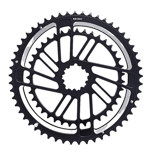 자전거 크랭크 세트 알루미늄 합금 강력한 액세서리 크랭크 세트 스프로킷 크랭크, 체인링 39 53T, 다중