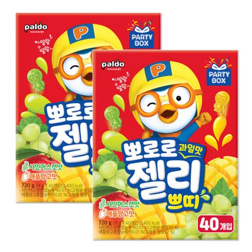 뽀로로 과일맛 젤리 쁘띠 720g (18g*40개입), 2개