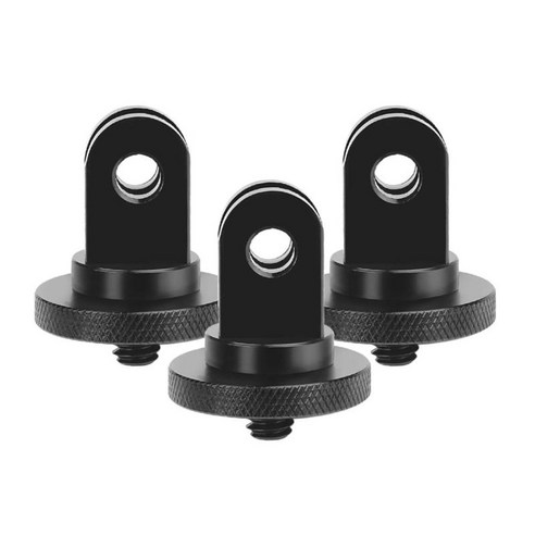 액션 카메라 액세서리용 3x 1/4 - 20 나사 마운트 어댑터 알루미늄, 30x25x25MM, 블랙