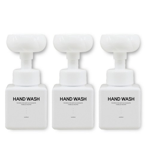뉴앤룩 꽃모양 거품용기 디스펜서 3개입, 250ml, 화이트, 3개