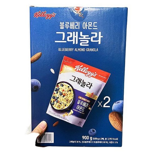 켈로그 블루베리 아몬드 그래놀라 450G X 2입, 1개