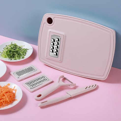 육일 다기능 만능채칼 플라스틱 도마 양배추채칼 야채슬라이서 주방용품 슈트, 핑크색