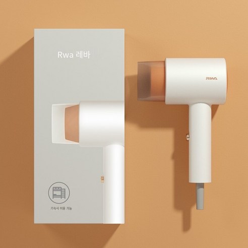 레바 헤어 드라이어 기숙사 학생 저전력 500W 기숙사 여성 헤어 케어 작은 휴대용 헤어 드라이어, 하나, 화이트 오렌지