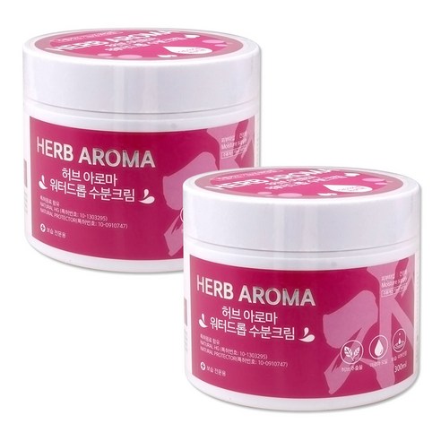 허브 아로마 워터드롭 수분크림 건성/유수분공급전용 300ml, 2개