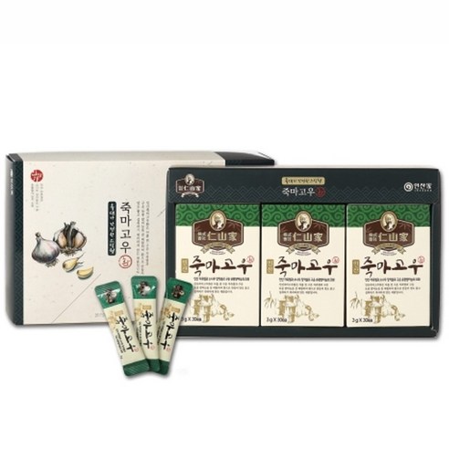 (주)인산가 정품 죽마고우환 스틱형 270g(3gx30개x3통)+9중9포흑삼 금산흑삼블랙초코크런치(10g 2개), 스틱형 270g (..., 3박스