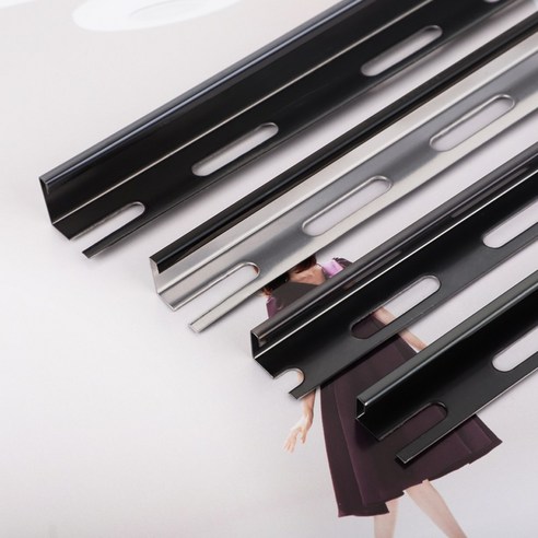 티타늄 직사각 몰딩 블랙 헤어라인 3X8 10 12 15mm 재료분리대 2.4M 코너비드, 3x8mm, 1개