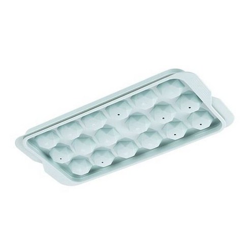 T0060 뚜껑 둥근 공 얼음 격자 플라스틱 얼음 금형 냉장고 얼음 공 금형 원형 얼음 모형 냉장고, 다이아몬드 - 블루 18칸