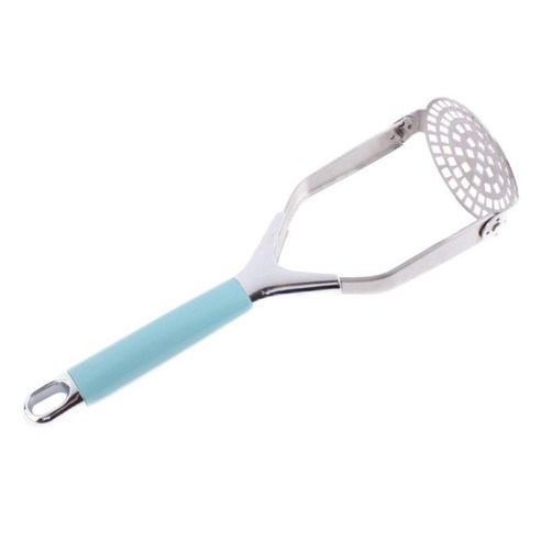 ABS 손잡이가있는 다기능 감자 으깨기 콩 감자 과일 용 주방 도구, 블루 실버, 33x10x3cm, 430 스테인레스 스틸 ABS