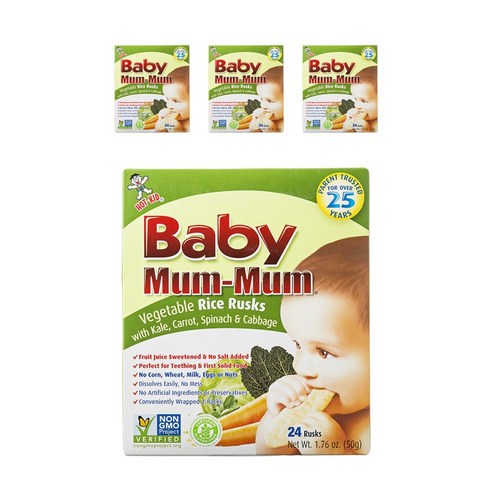 베이비멈멈 라이스 러스크, 베지터블 (Vegetable), 4개, 50g