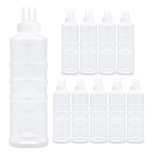 일상속반짝 국내생산 잘라쓰는 소스통 3구 뚜껑 미포함, 10개, 600ml