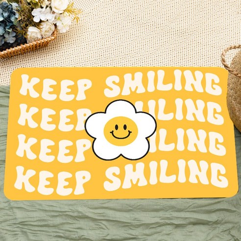 세어구트 굿스마일 빨아쓰는 규조토 발매트 40*60cm, KEEP SMILING