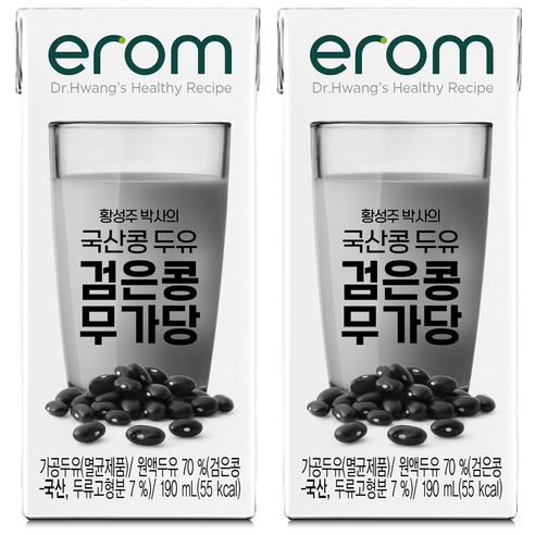 이롬황성주 검은콩무가당두유 190ml x 40팩, 40개