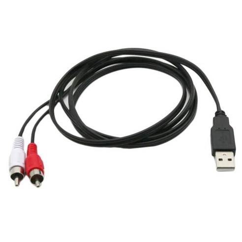 USB A 남성 2 RCA 여성 케이블 비디오 어댑터 변환기 TV 케이블 1.5m, 블랙, PVC