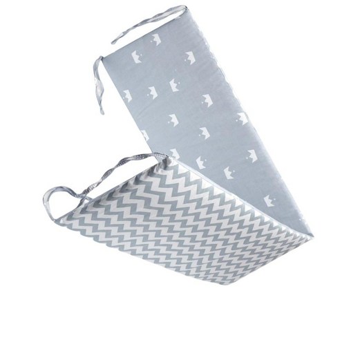 shangren 부드러운 아기 침대 범퍼 유아용 침대 울타리 수호자 유아용 침대 주변 장벽 유아용 침대 보호대 베개, 면, 회색