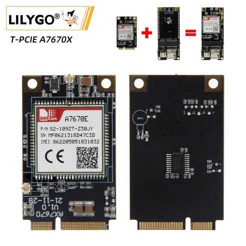 LTE라우터 와이파이 유심 동글 USB LILYGO® TTGO TPCIE A7670 4G, 한개옵션1, 2.PCIE 9102 40H 16MB