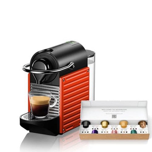네스프레소 Nespresso Pixie Two 티타늄 캡슐 커피 머신 레드 C61-RE-W