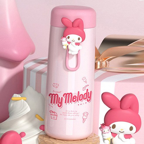 산리오 보온 보냉 파스텔 텀블러 물통 물병 스텐 350ml, 마이멜로디, 1개