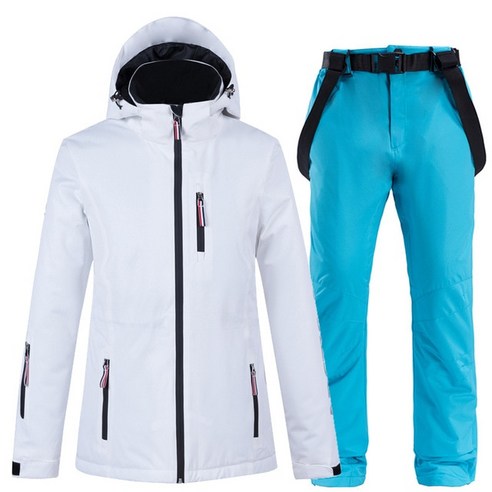 스키 스노우보드 -35 도 스키복 바람막이 방수 스노우보드 재킷 세트 여성용 겨울 의상 및 스트랩 팬츠