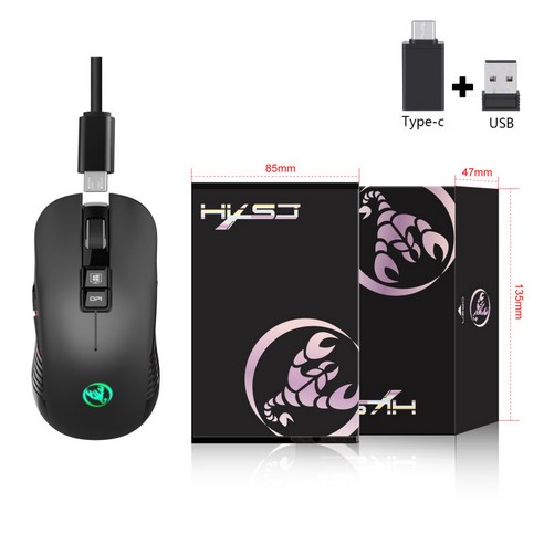 새로운 T30 충전 가능 무선 마우스 3600dpi 7색 발광 게임연극 Mouse 7D 마우스 불을 끌 수 있습니다, T30 칠색 발광 충전 마우스