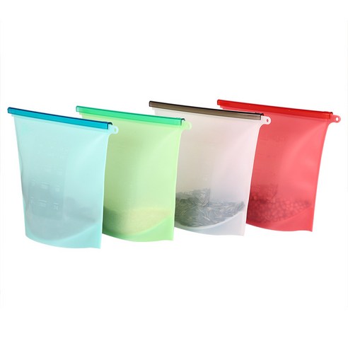 Teafrist 티퍼스트 재사용 가능한 실리콘 보존 백 밀폐 백 냉장고 냉동 보관 백 500ml 1000ml 1500ml 4개, 1세트, 대(L)